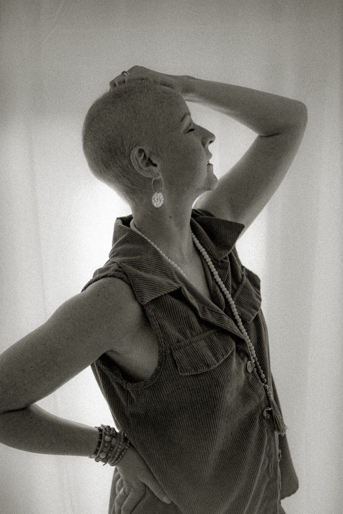 Portrait femme en noir et blanc